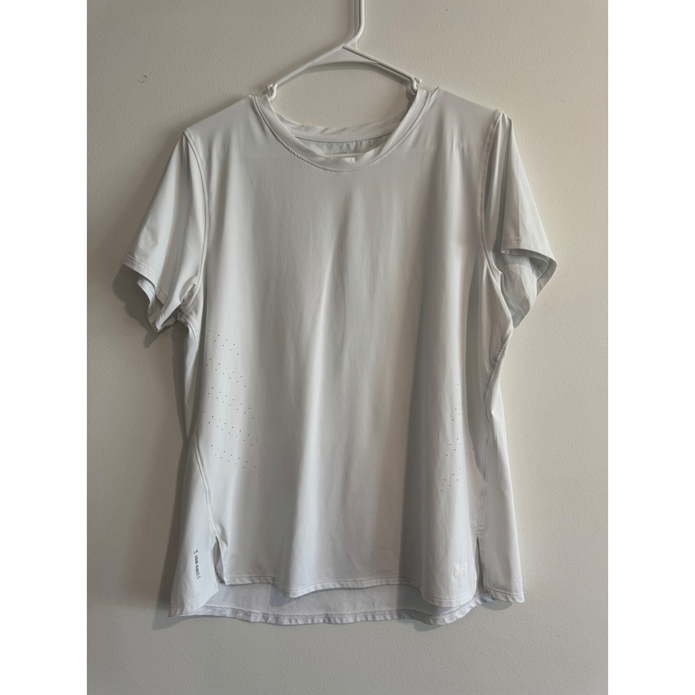 Under Armour Iso-Chill Training Shirt Women Large White Laser Perforated Vent